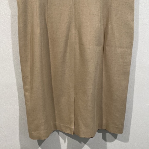 Kasper ASL Petite Tank A-Line Sage Green Linen Pencil Dress - Size 14P - Picture 6 of 8